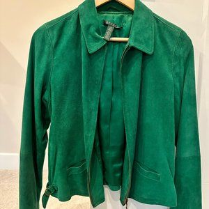 Ralph Lauren Green Suede Jacket Size M